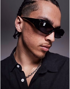 Солнцезащитные очки Festival Racer черного цвета с серыми дымчатыми линзами - ЧЕРНЫЙ Asos design