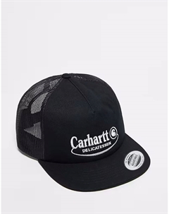 Кепка дальнобойщика с графическим принтом черного цвета Carhartt wip