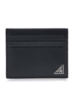Картхолдер Leather card holder, черный Prada