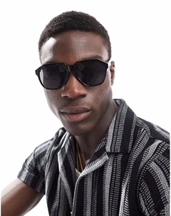 Солнцезащитные очки Festival большого размера в круглой оправе с черной оправой и тонированными линзами Asos design