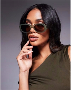 Quay представил прямоугольные солнцезащитные очки оливкового цвета Quay australia