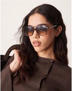 Солнцезащитные очки-авиаторы с черепаховой оправой Asos design