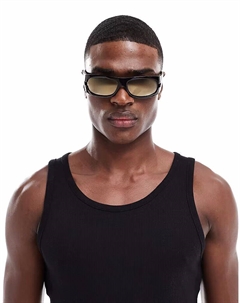 Солнцезащитные очки Festival в черном цвете с коричневыми линзами Asos design