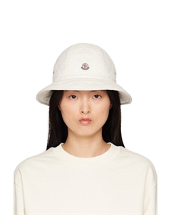 Стеганая шляпа-панама цвета «Off-White» Moncler