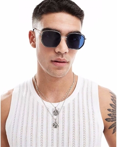 Солнцезащитные очки festival с синими линзами и серой оправой из кристаллов Asos design