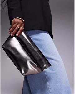 Сумка-клатч с откидным верхом цвета оружейной стали Asos design