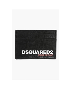Визитница из текстурированной кожи с напечатанным логотипом, Black Dsquared2