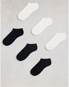 6 пар носков с логотипом сзади, черного/белого цвета Hugo red