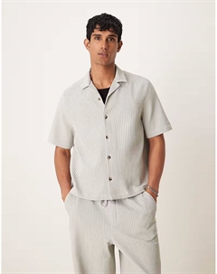 Рубашка свободного кроя со складками и отложным воротником серого цвета от - часть комплекта Asos design