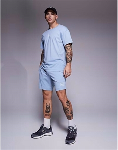 Шорты Laze box logo светло-голубого цвета Hugo red