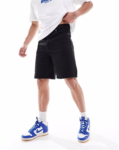 Мешковатые джинсовые шорты черного цвета Only & sons