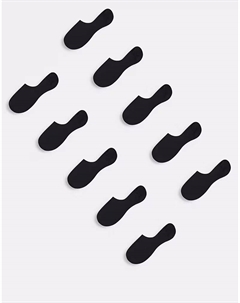 10 пар невидимых носков черного цвета Jack & jones