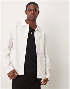 Рубашка свободного кроя цвета экрю Mango