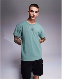 HUGO Bodywear - Laze - Футболка темно-зеленого цвета с логотипом на груди Hugo red