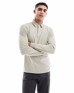 - Мягкая рубашка-поло с длинными рукавами серо-коричневого цвета Scalpers