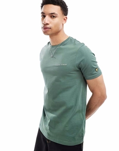 Футболки Ss вышитые футболки в цвете x728 утиный зеленый/бухта Lyle & scott