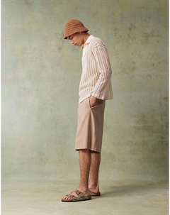 Элегантные свободные шорты-бермуды из льняной смеси темно-каменного цвета Asos design