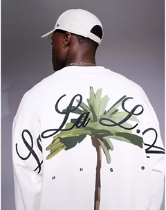 Толстовка свободного кроя Dutap с принтом на спине в цвете «кремовый» Hugo red