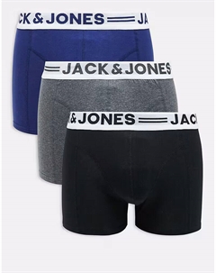 Комплект из 3 трусов синего и серого цветов Jack & jones