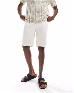 Джинсовые шорты свободного кроя цвета экрю с эффектом потертости Only & sons