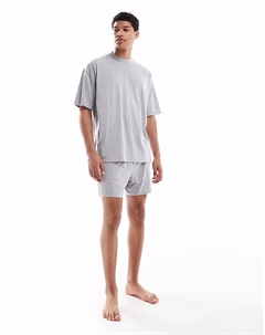 Пижамный комплект серого меланжевого цвета Asos design