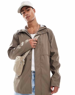 Прорезиненная куртка-дождевик в грибном цвете Asos design