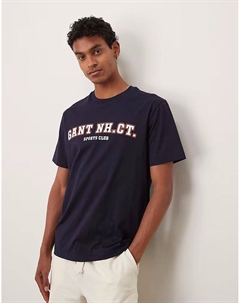 Футболка с логотипом колледжа темно-синего цвета Gant