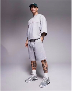 Свободные шорты с кантом серого меланжевого цвета Asos design