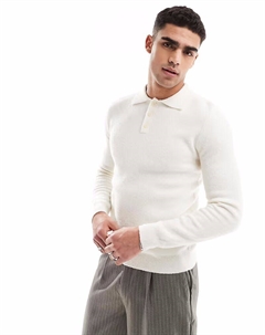 Gibson белый вязаный свитер с воротником-поло Scalpers