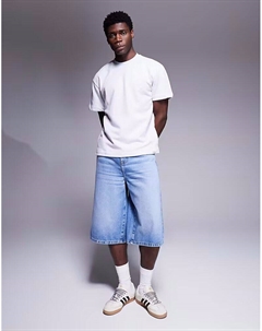 Удлиненные джинсовые шорты светло-голубого цвета Asos design