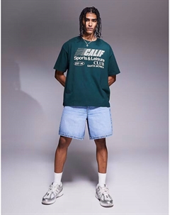 Джинсовые шорты стандартной длины светло-голубого цвета Asos design