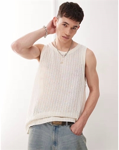 Топ-майка с открытой вязкой в ​​оттенке белого Weekday