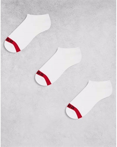 3 пары плюшевых носков-невидимок с логотипом, белого цвета Hugo red