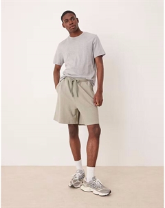 Текстурированные шорты свободного кроя серого цвета Asos design