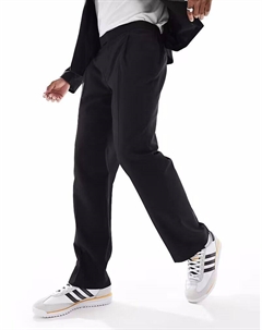 Строгие брюки прямого кроя черного цвета с эластичной талией, комплект Asos design