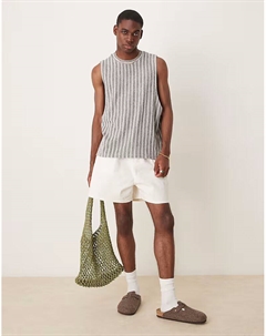 Майка свободного кроя с полосками и петлевой текстурой Asos design