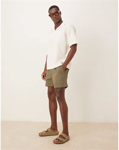 Укороченные шорты-бермуды без застежек цвета хаки Asos design