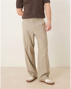 Элегантные широкие брюки светло-серого меланжевого цвета Asos design