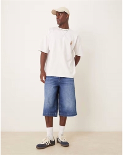 Удлиненные джинсовые шорты темно-синего цвета Asos design