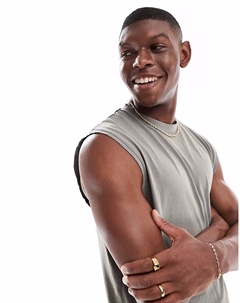 Майка-безрукавка серого цвета Pull & bear