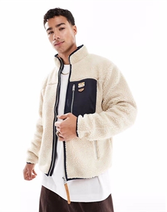 Флисовая кофта Vintage Retro на молнии в овсяно-бежевом цвете Superdry