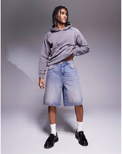 Удлиненные джинсовые шорты темно-синего цвета с оттенком Asos design