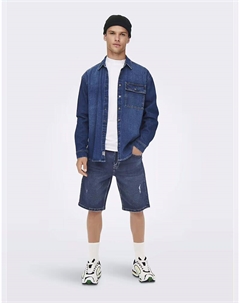 Шорты из синего денима Only & sons