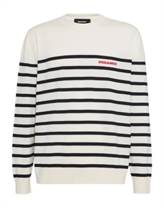 Джемпер в полоску, белый Dsquared2