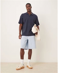 Длинные джинсовые шорты светло-голубого цвета Asos design