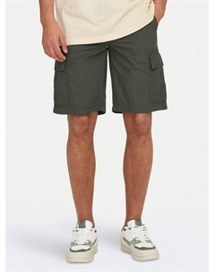 Шорты из ткани обычного кроя Loc Cargo 22029214, зеленый Only & sons