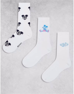 Disney Mickey Mouse 3 пары носков в разноцветном цвете Asos design