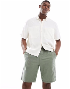 Шорты из льняной смеси с завязками на талии темно-шалфейного цвета Only & sons