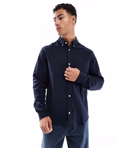 Рубашка оксфорд обычного кроя темно-синего цвета Asos design