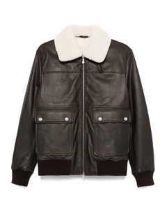 Куртка-бомбер из овчины, коричневый Eleventy